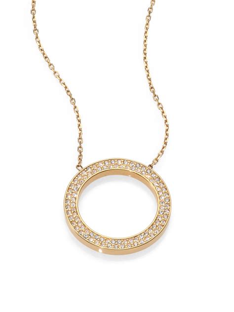 michael kors pavé circle pendant necklace|Michael Kors jewelry.